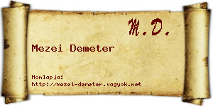 Mezei Demeter névjegykártya